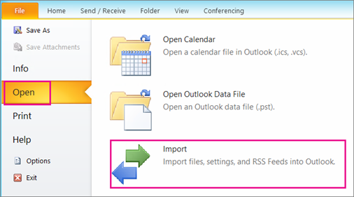 import csv contacts into outlook 2003